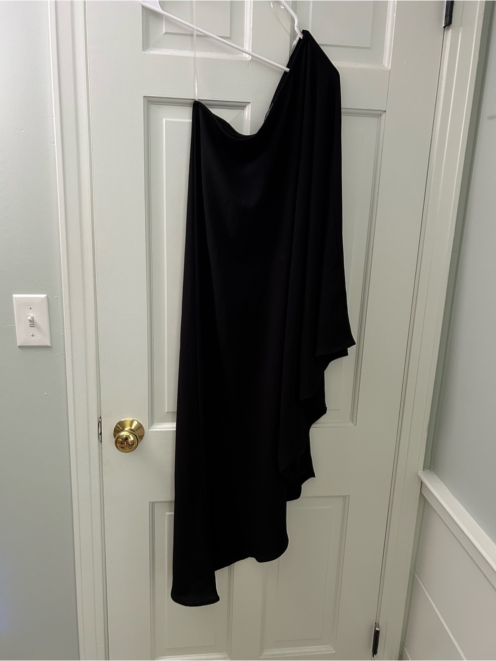 Vici One-Shoulder Black Asymmetric Draped Dress